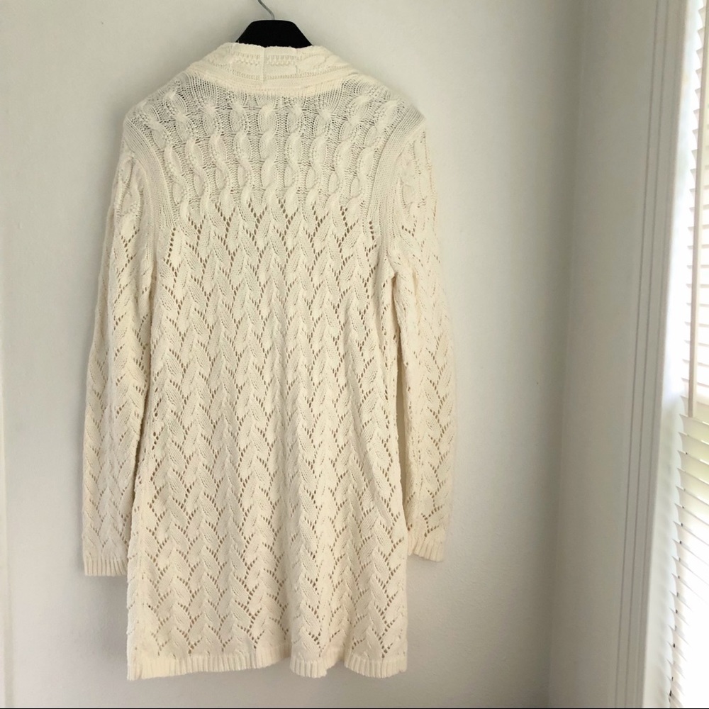 Sz L White Hannah Sweater Duster - Picture 2 of 5